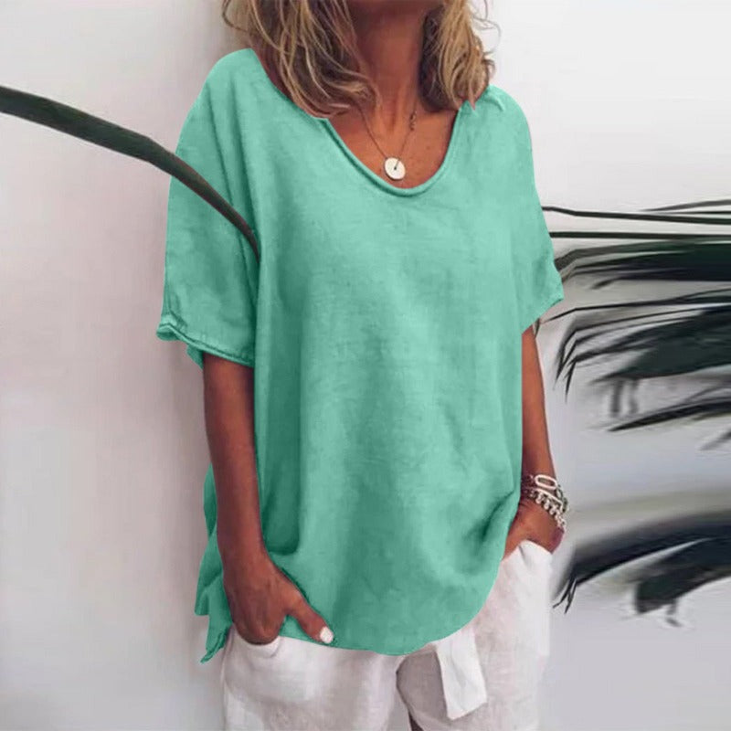 Rachel | Damen Kurzarm Top Mit Lockerer Passform