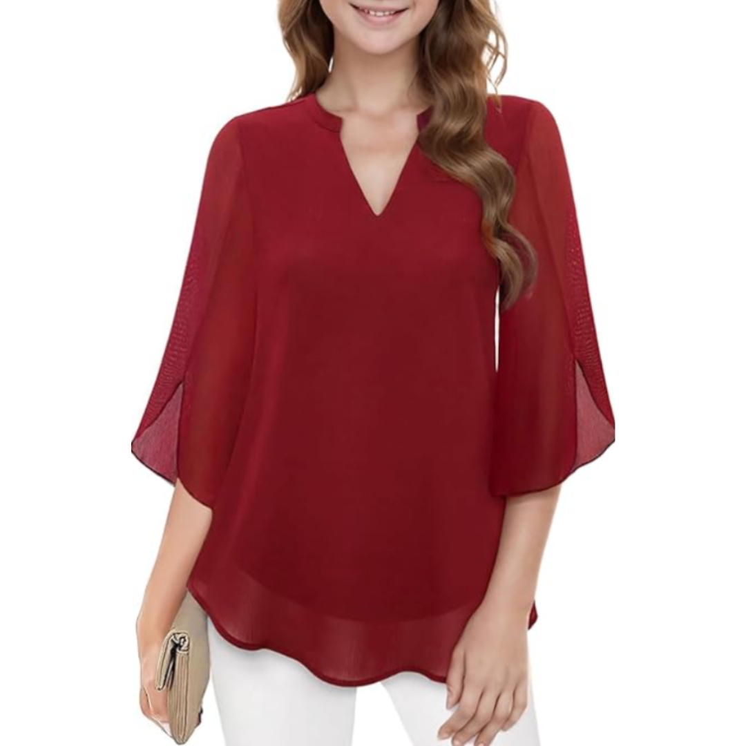 Danielle | Damen Langarm Bluse Mit Lockerer Passform