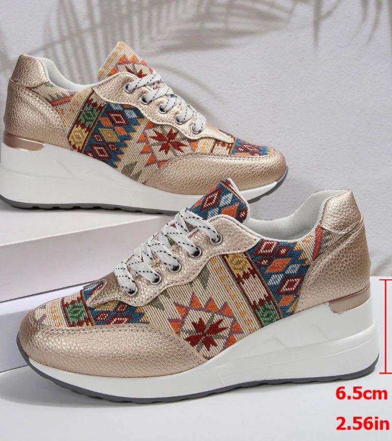 Znaya™ Boho Turnschuhe Mit Geometrischem Schnürdesign