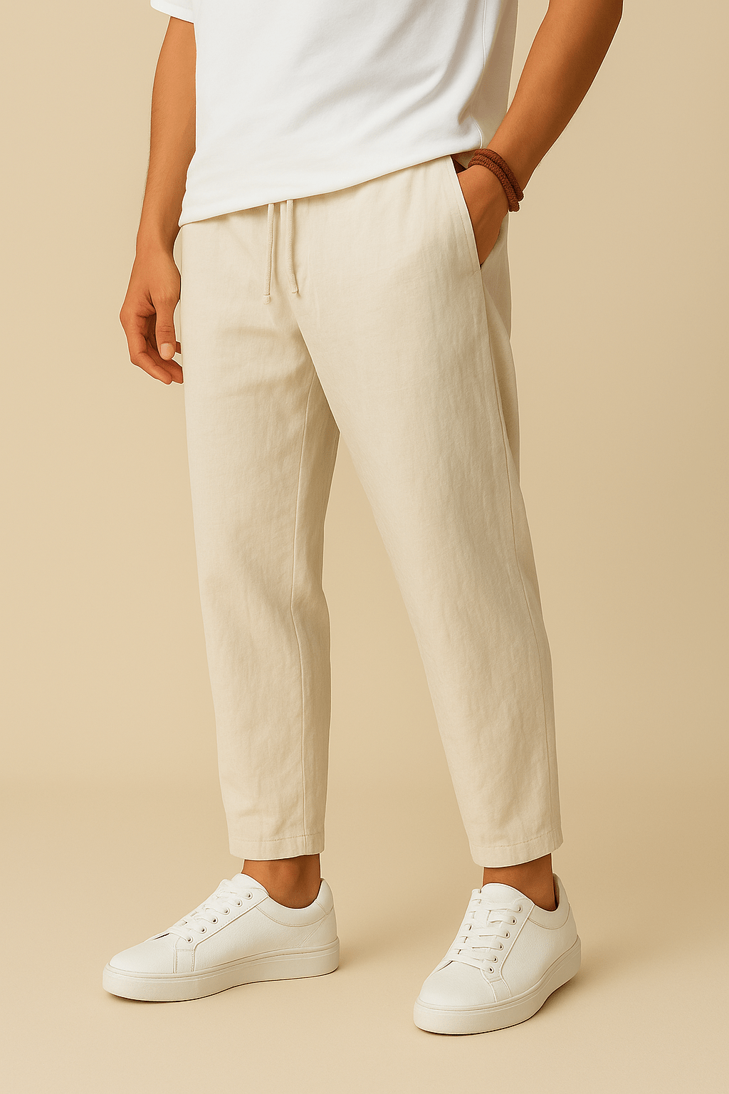 HERBERGER | Herren Sommerhose mit Leinenstil und luftiger Webart