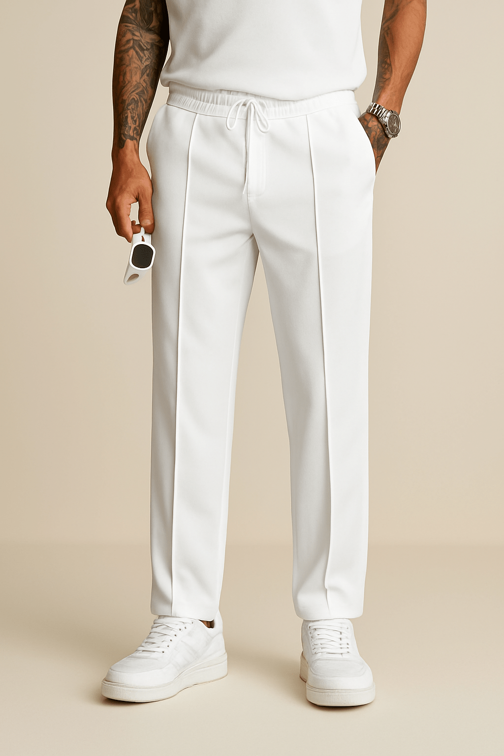 HERBERGER | Herren Hose aus Diver-Material in weiter Form mit klarem Fall