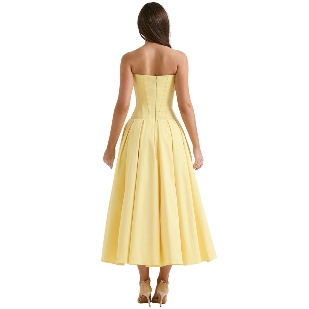 Gabriella | Damen Trägerloses Midikleid Mit Herzförmigem Ausschnitt