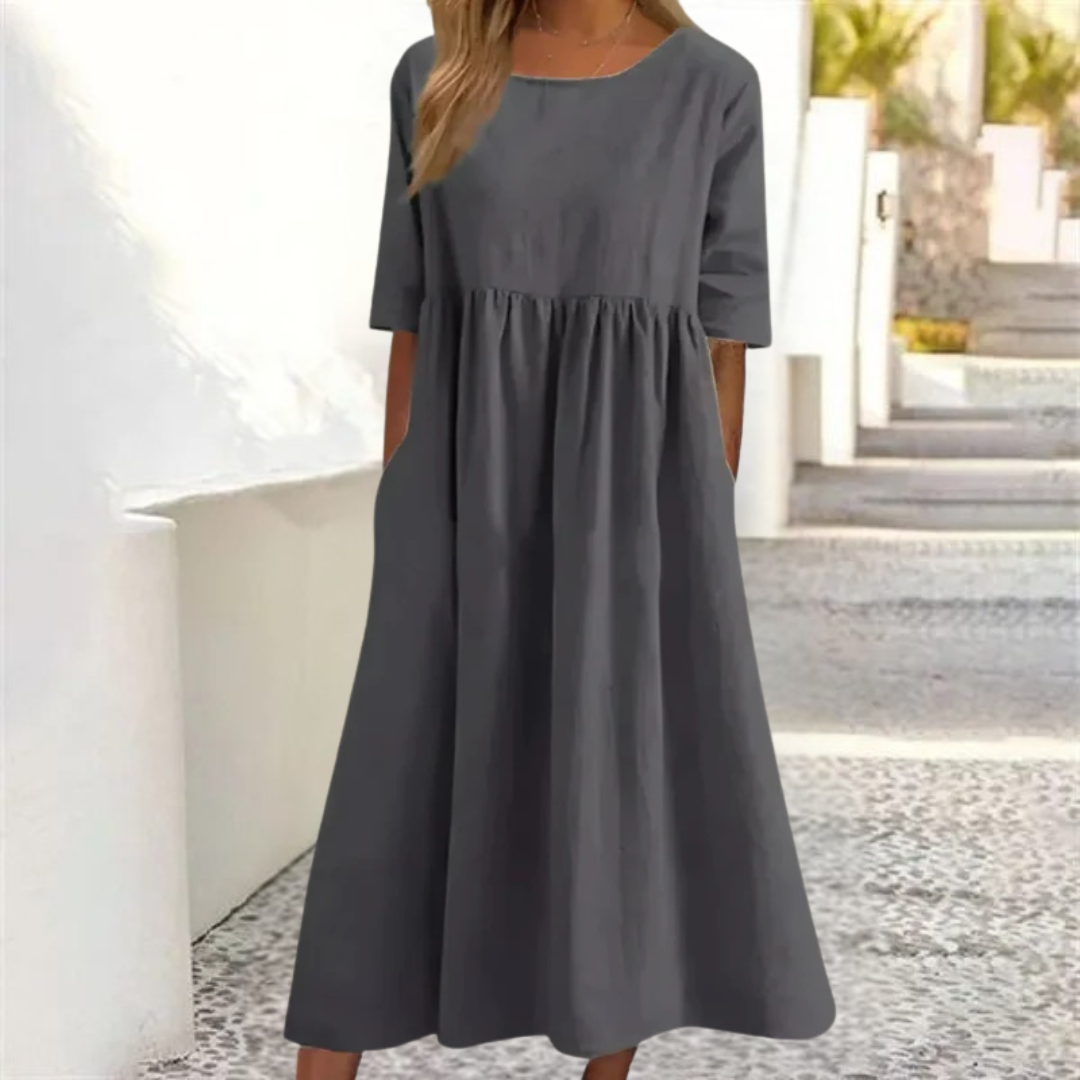 Theresa | Damen Midikleid Mit Halbärmeln