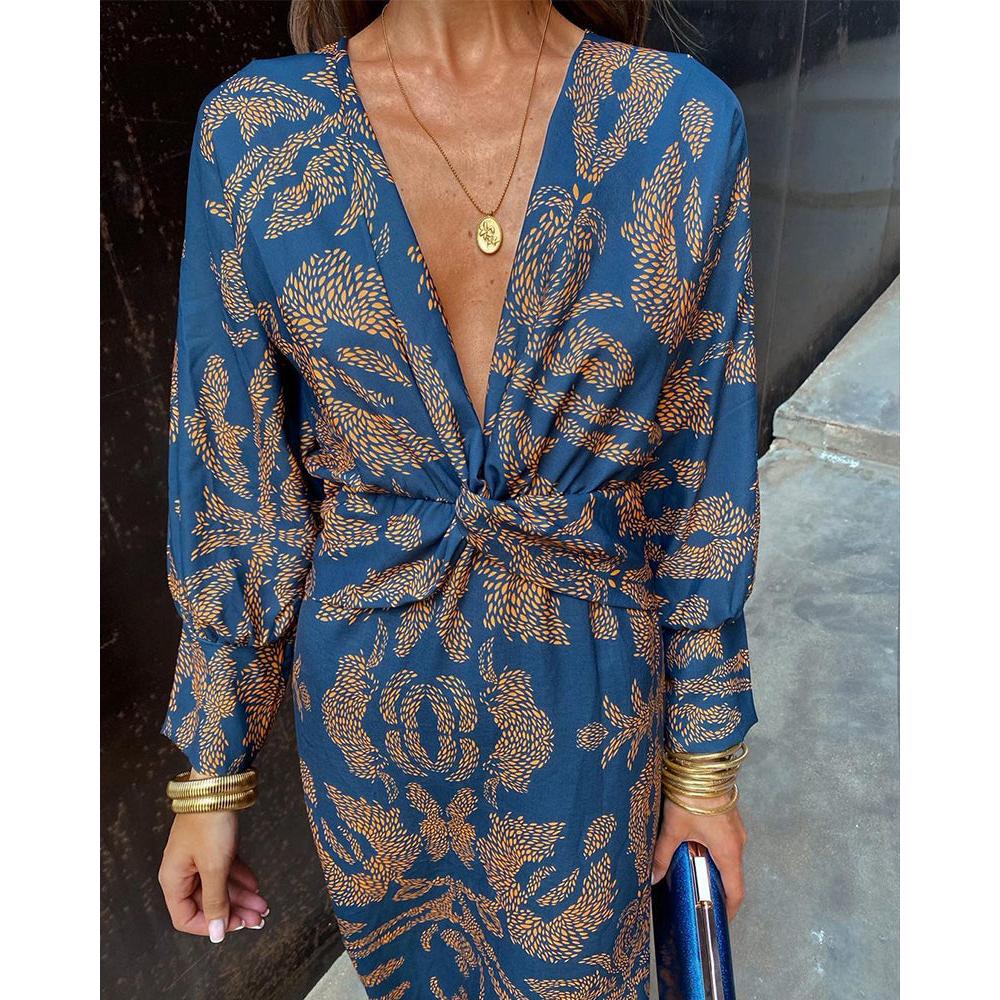 Catalina | Damen Boho Maxikleid Mit V-Ausschnitt