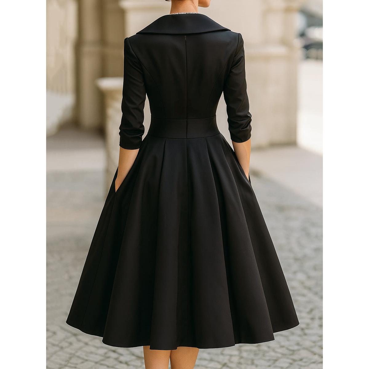 Vivica | Damen Abend Midikleid Mit Wickelkragen
