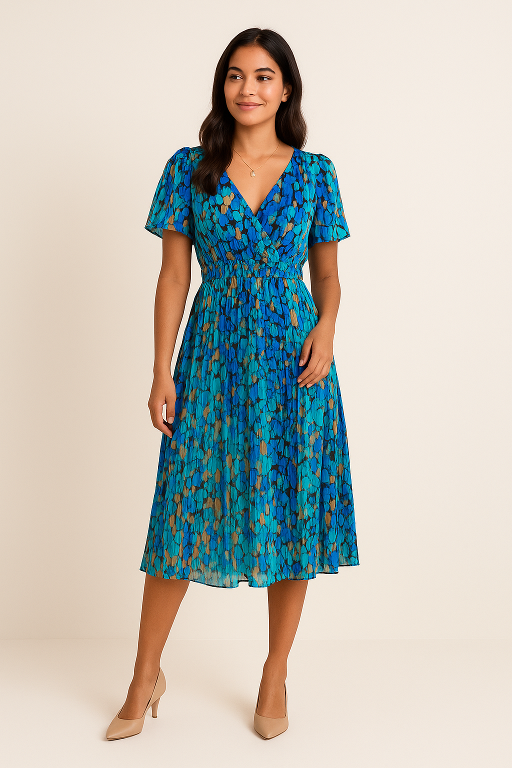 HERBERGER | Atmungsaktives Damen Wickelkleid mit Blumenprint