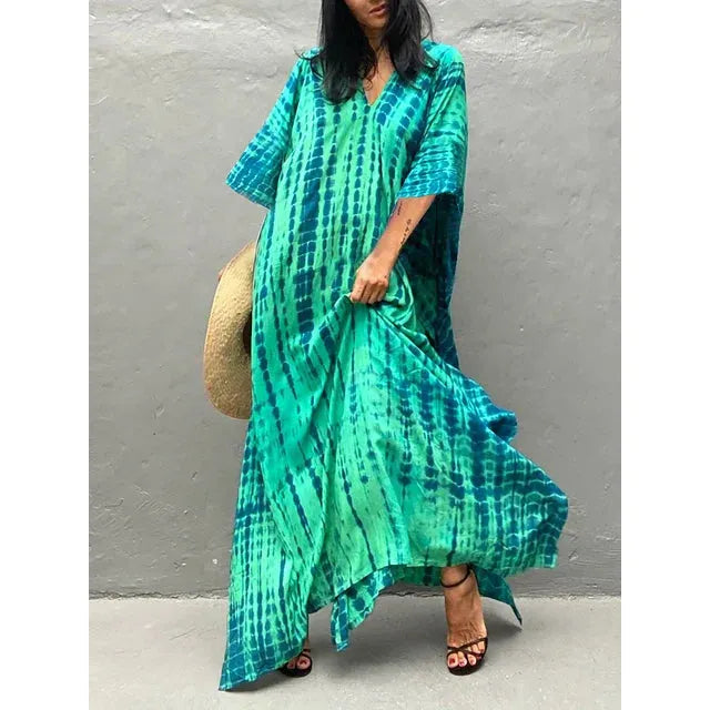 Lilliana | Damen Langes Kaftan Maxikleid Im Boho Stil