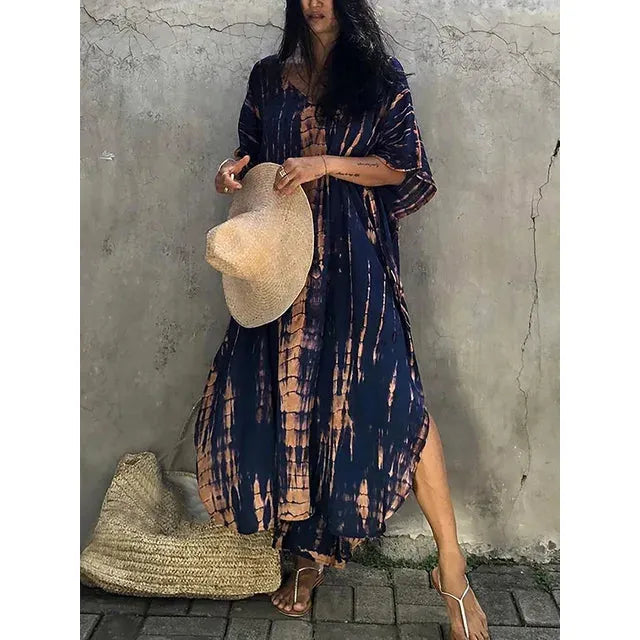 Lilliana | Damen Langes Kaftan Maxikleid Im Boho Stil