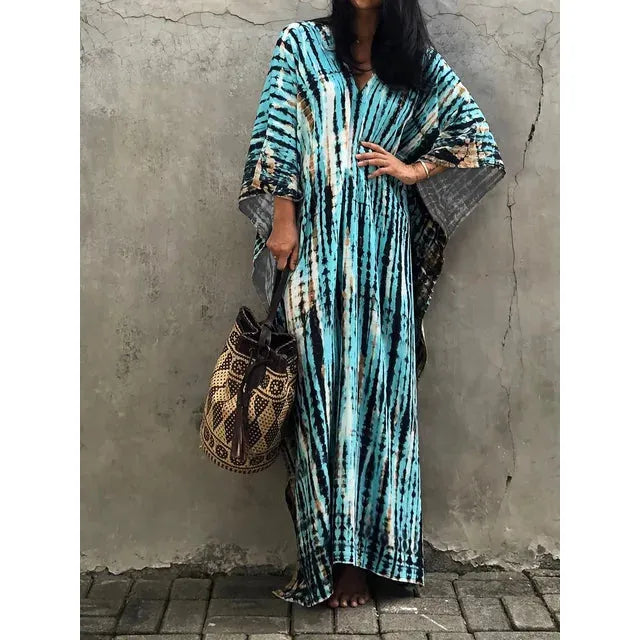 Lilliana | Damen Langes Kaftan Maxikleid Im Boho Stil