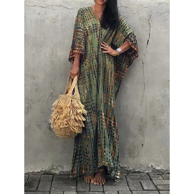 Lilliana | Damen Langes Kaftan Maxikleid Im Boho Stil