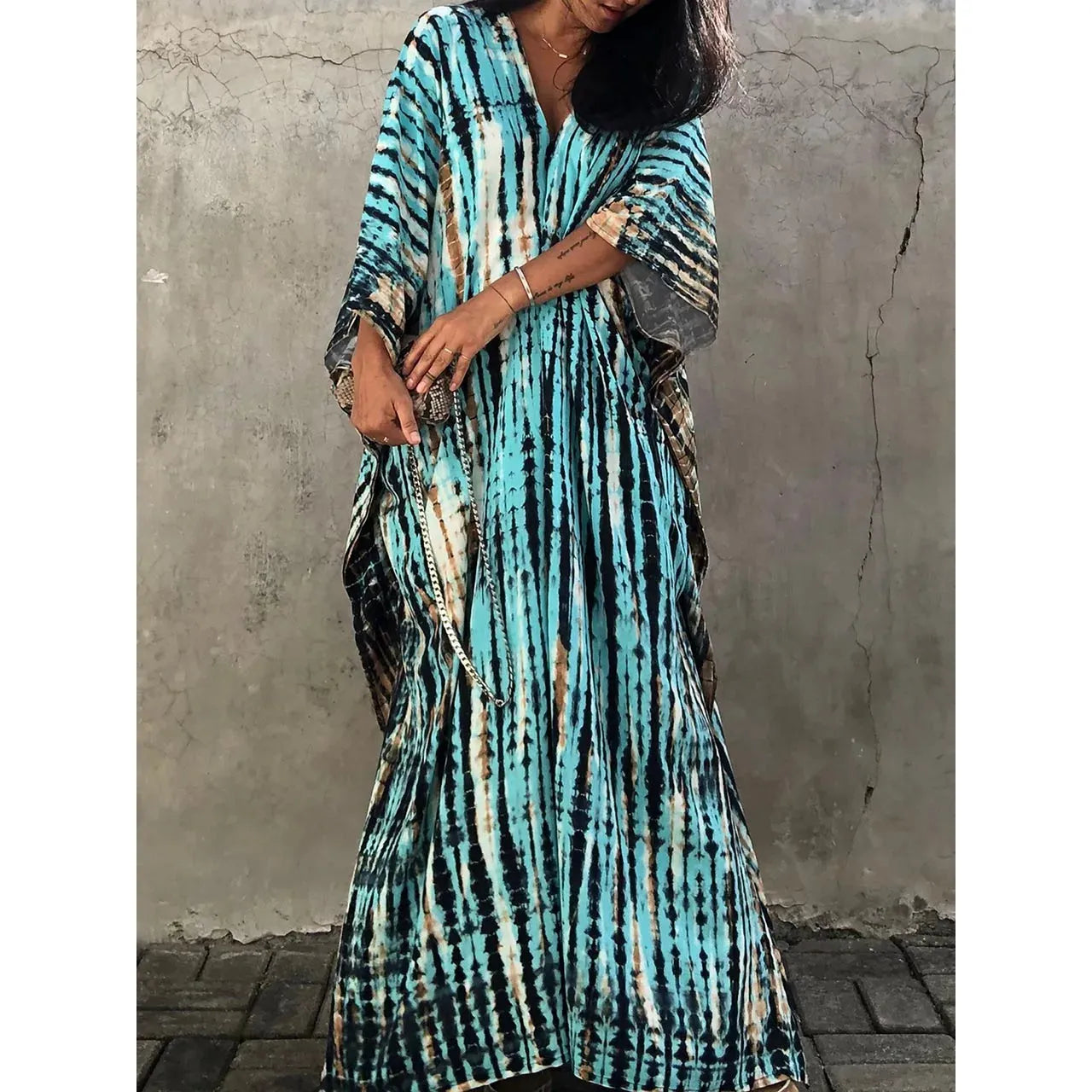 Lilliana | Damen Langes Kaftan Maxikleid Im Boho Stil