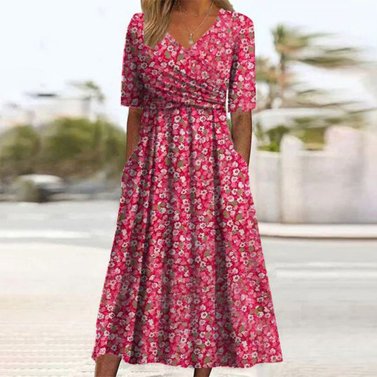 Blumenliebe Kurzarmkleid