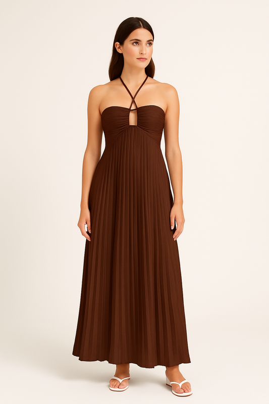 HERBERGER | Atmungsaktives Damen Haltertop mit Falten und Ausschnitt