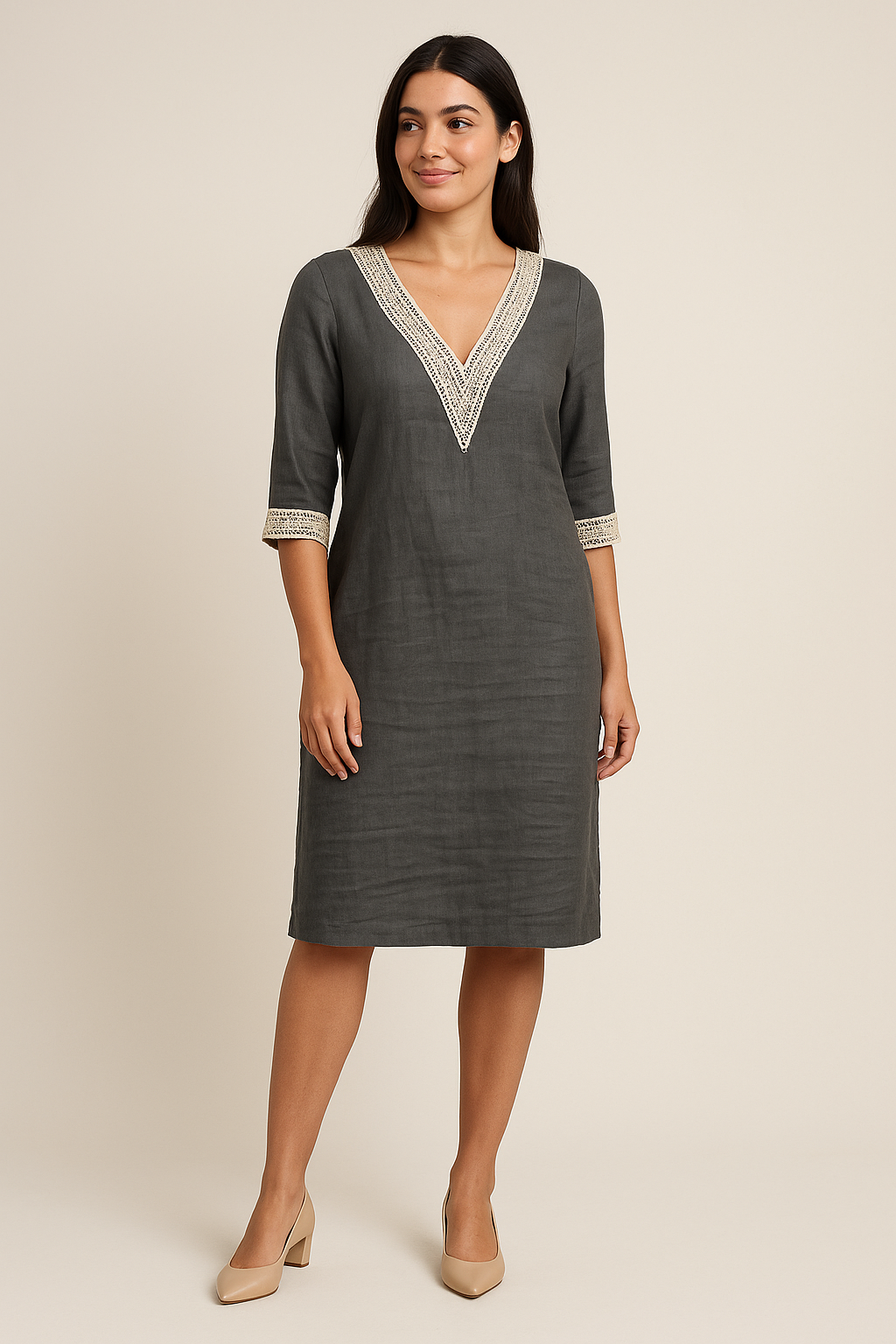 HERBERGER | Atmungsaktives Damen Kleid aus Leinenmix luftig & leicht