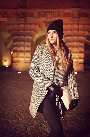 Karierter Wollmantel