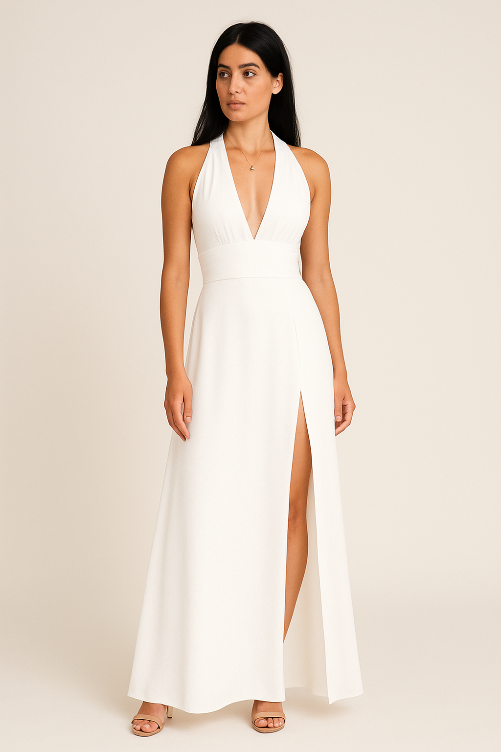 HERBERGER | Festliches Damen Maxikleid mit Neckholder-Ausschnitt luftig & leicht