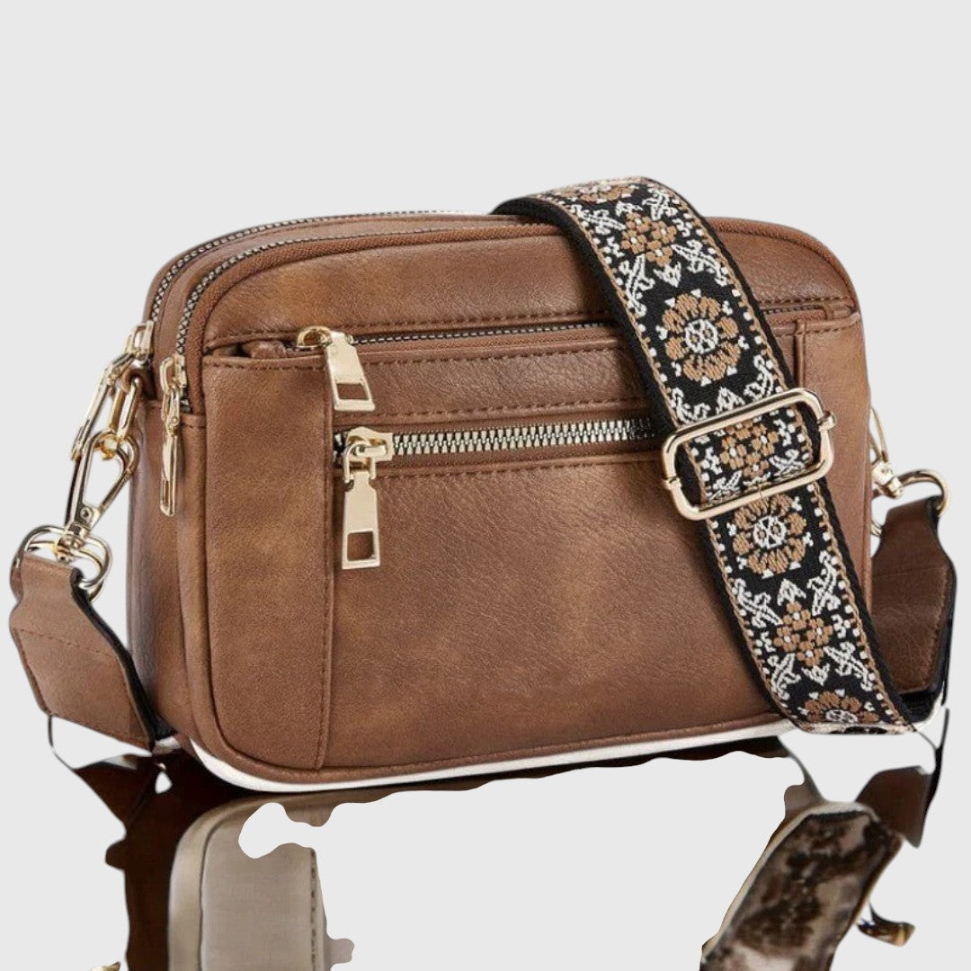 Sharena – Schultertasche Mit Blumenriemen