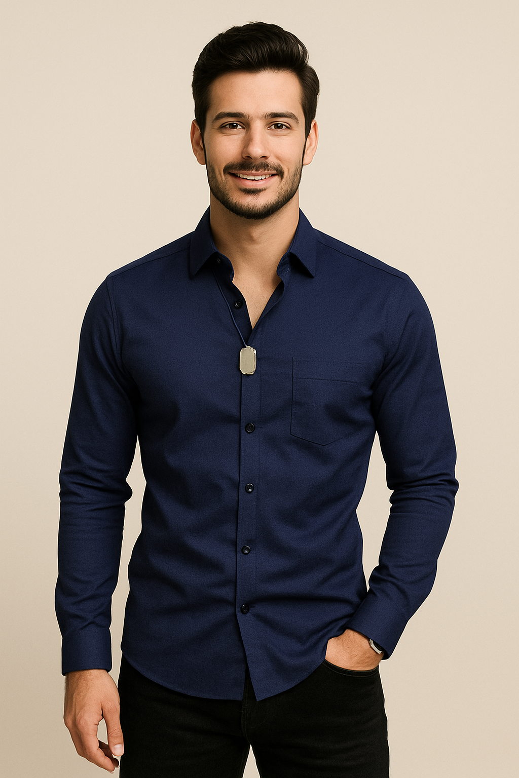 HERBERGER | Herren Langarmhemd mit Stretch für Büro und Alltag