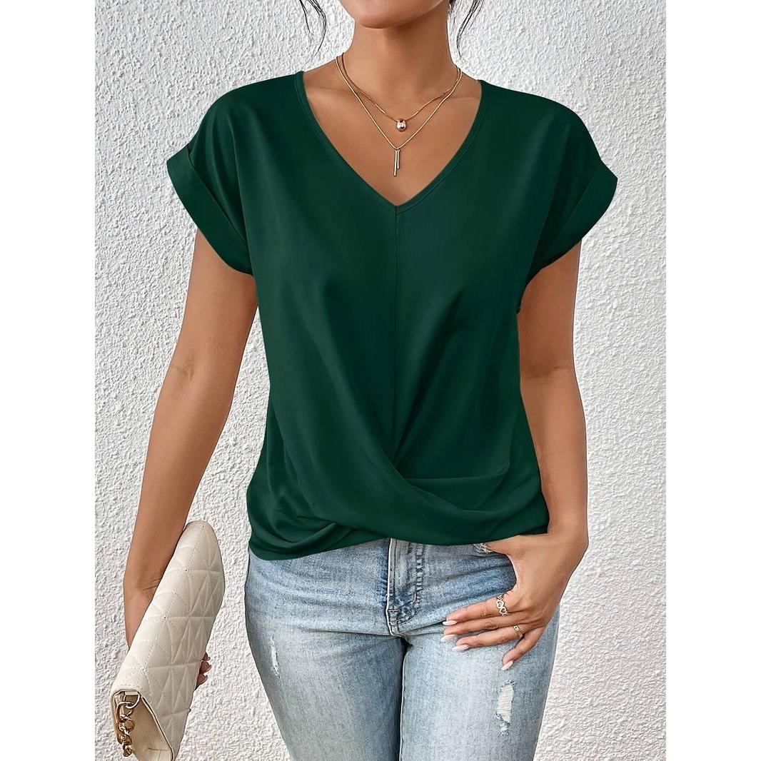 Melody | Damen Kurzarm Top Mit V-Ausschnitt