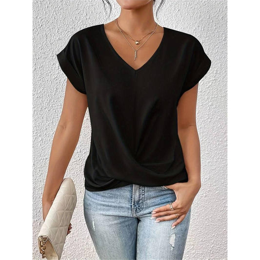 Melody | Damen Kurzarm Top Mit V-Ausschnitt