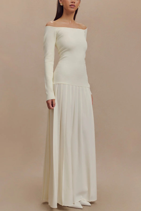 Jasmin Retro-Maxikleid mit Bardot-Ausschnitt