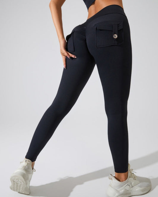 Fitness Leggings mit Cargo Taschen