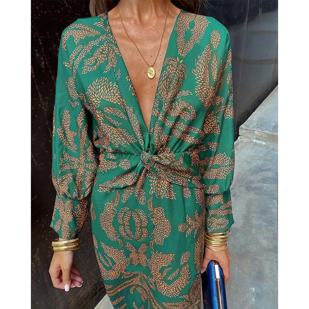 Catalina | Damen Boho Maxikleid Mit V-Ausschnitt