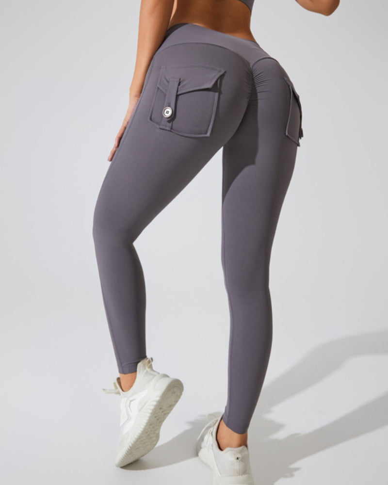 Fitness Leggings mit Cargo Taschen