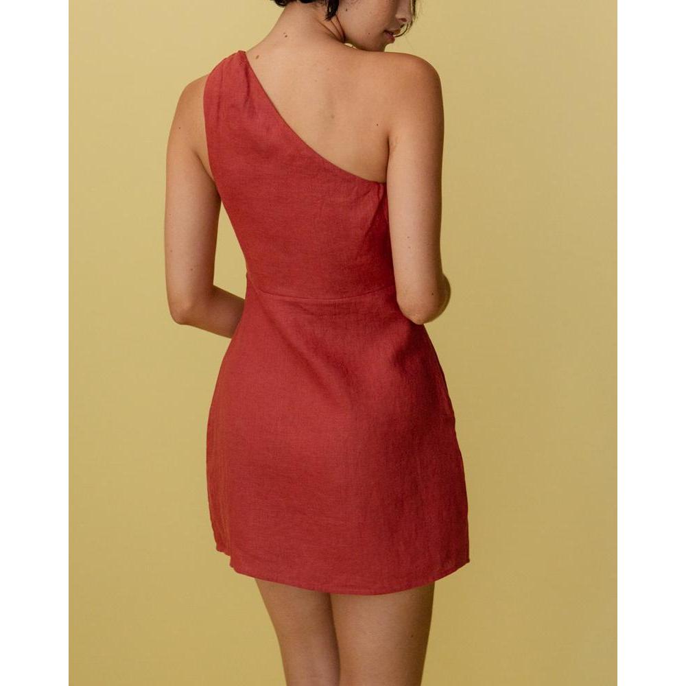 Saylor | Damen One-Shoulder Cocktail Mini Kleid