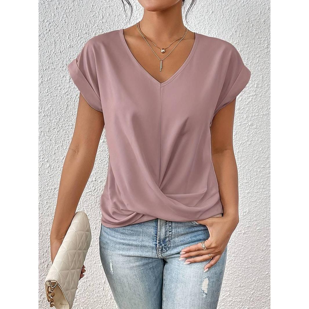 Melody | Damen Kurzarm Top Mit V-Ausschnitt