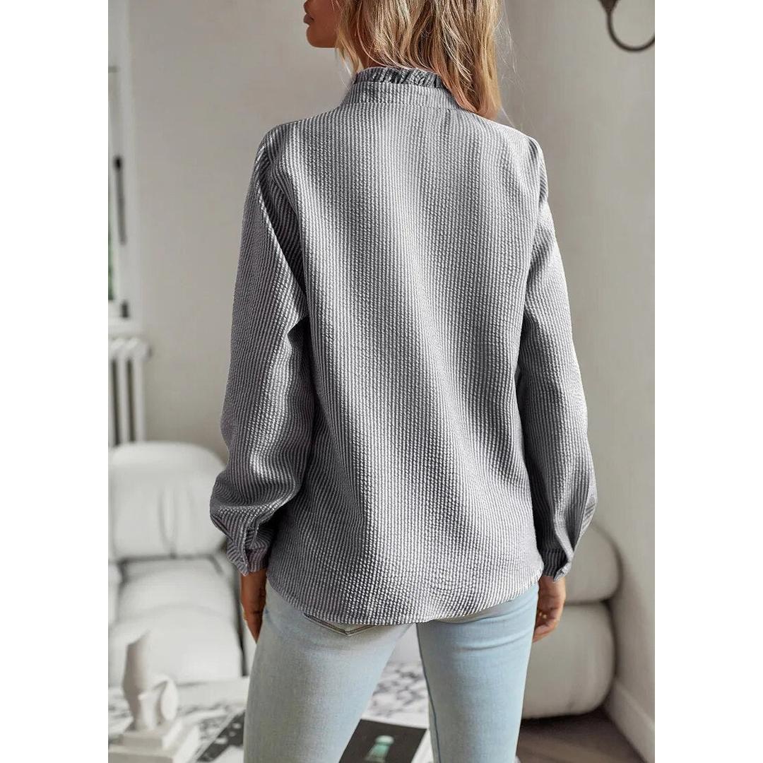 Harper | Damen Bluse Mit Knopfleiste Und Rüschenbesatz