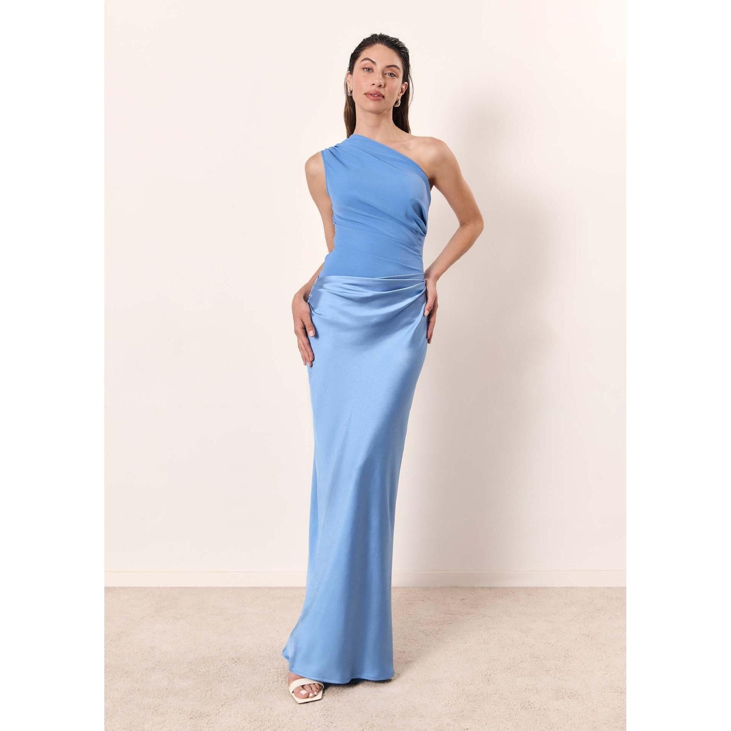 Estelle | Damen One-Shoulder Maxi Abendkleid