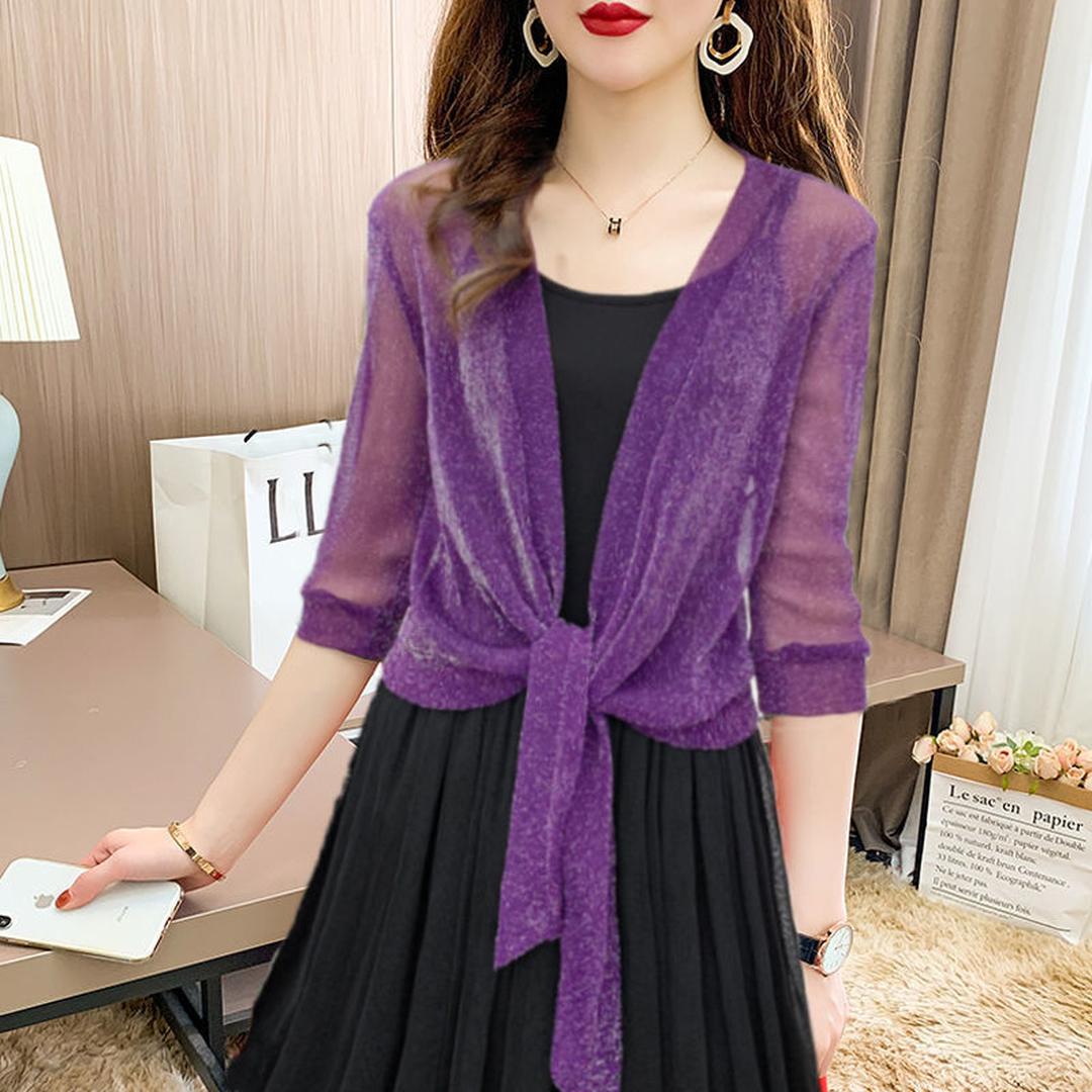 Claire | Damen Bluse mit V-Ausschnitt und Bindeknoten vorne