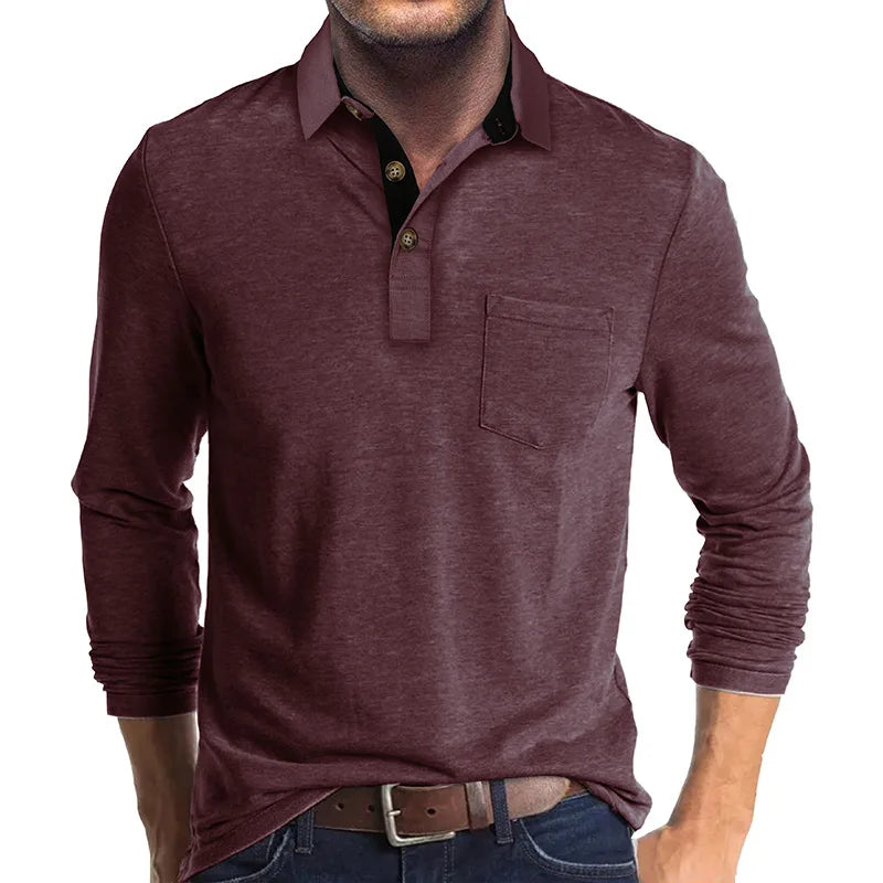 Jörg Herren Langarmshirt in Unifarbe