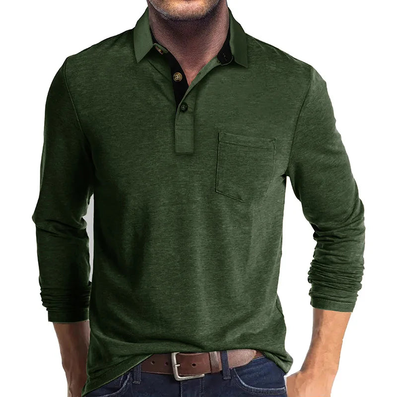 Jörg Herren Langarmshirt in Unifarbe
