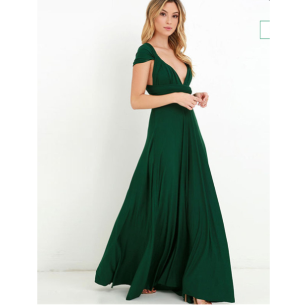 Elaina | Damen Wandelbares Wickel Maxikleid Mit Offenem Rücken
