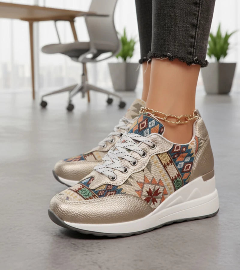 Znaya™ Boho Turnschuhe Mit Geometrischem Schnürdesign