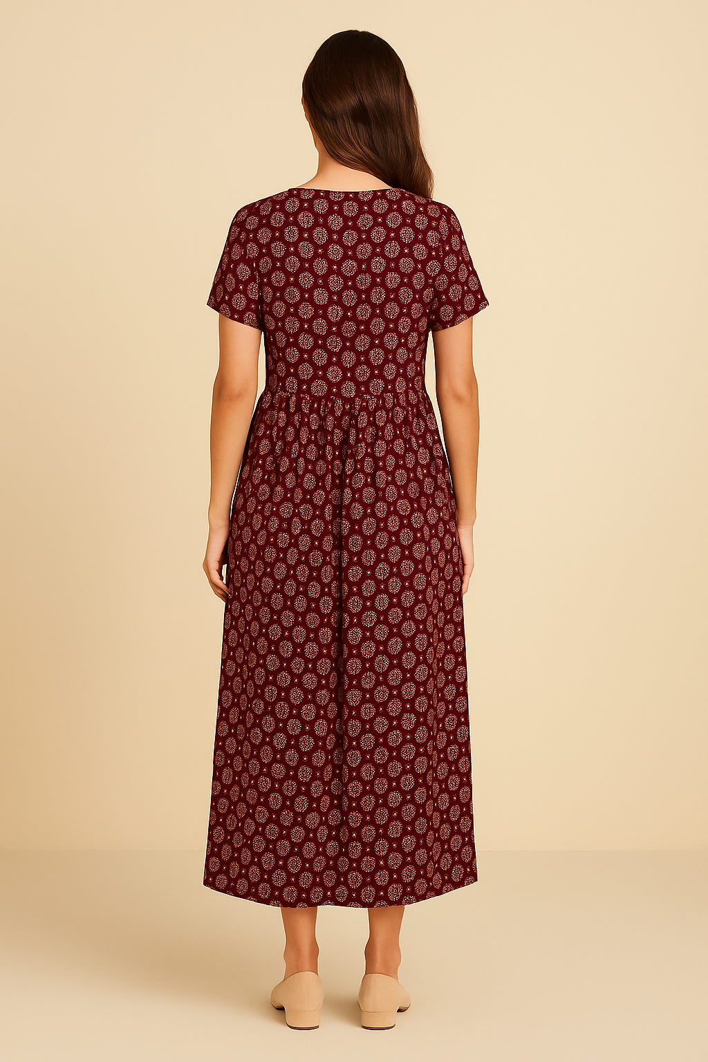 HERBERGER | Damen Maxikleid mit V-Ausschnitt und Empire-Taille luftig & leicht