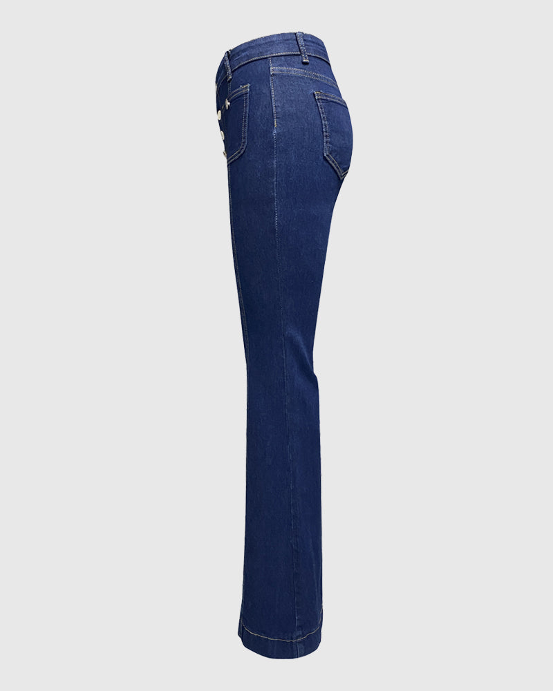 Damen Jeans mit Knopfleiste