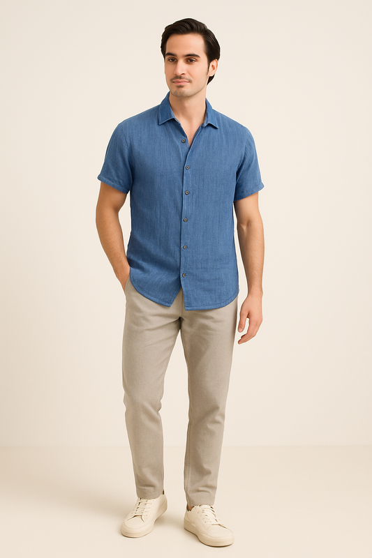 HERBERGER | Herren Kurzarm Sommerhemd mit taillierter Passform, leicht & luftig