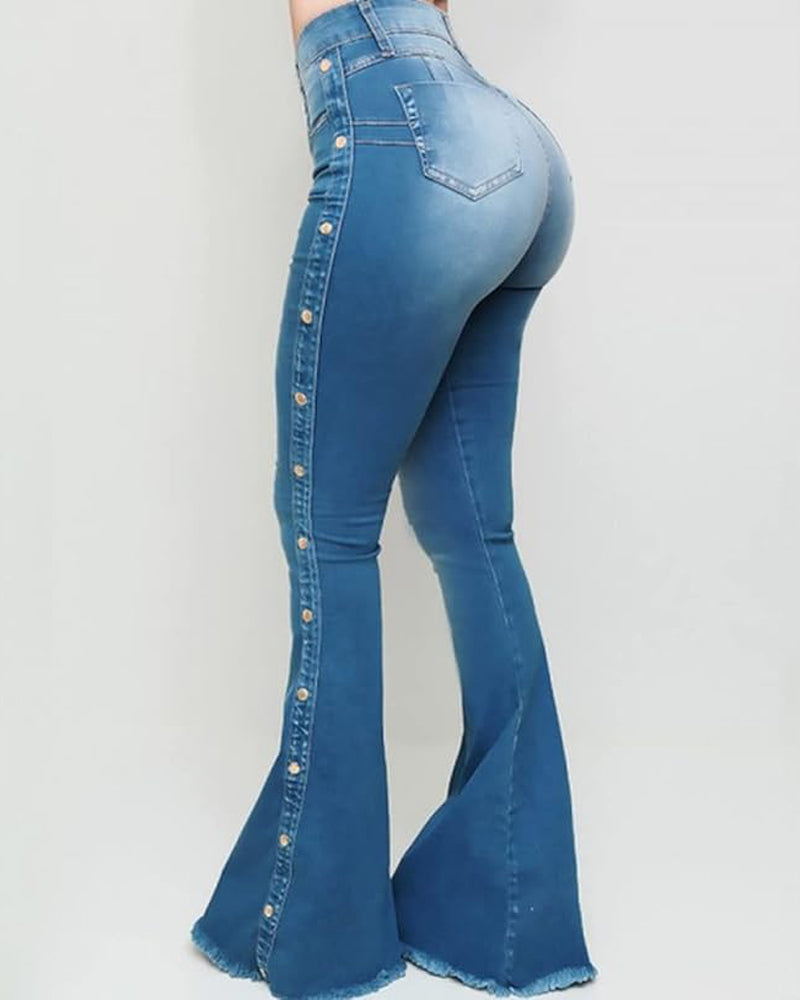 Damen Jeans mit Elastischem Reissverschluss