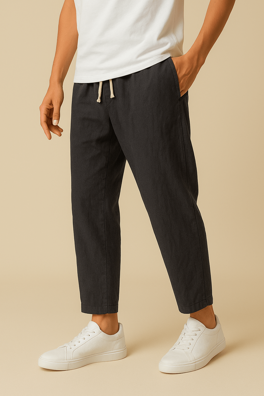 HERBERGER | Herren Sommerhose mit Leinenstil und luftiger Webart