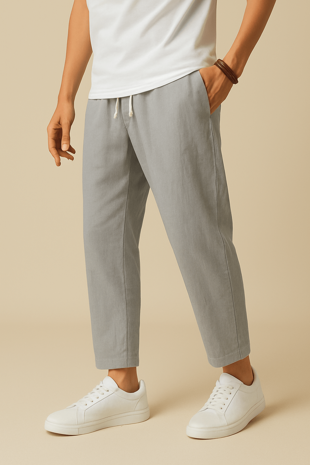 HERBERGER | Herren Sommerhose mit Leinenstil und luftiger Webart