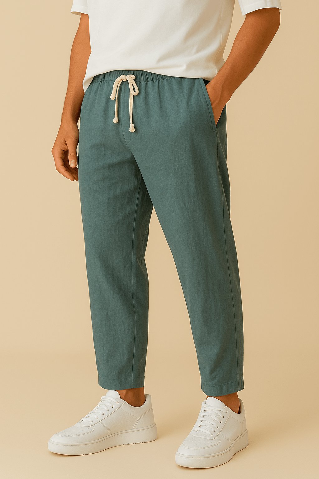 HERBERGER | Herren Sommerhose mit Leinenstil und luftiger Webart