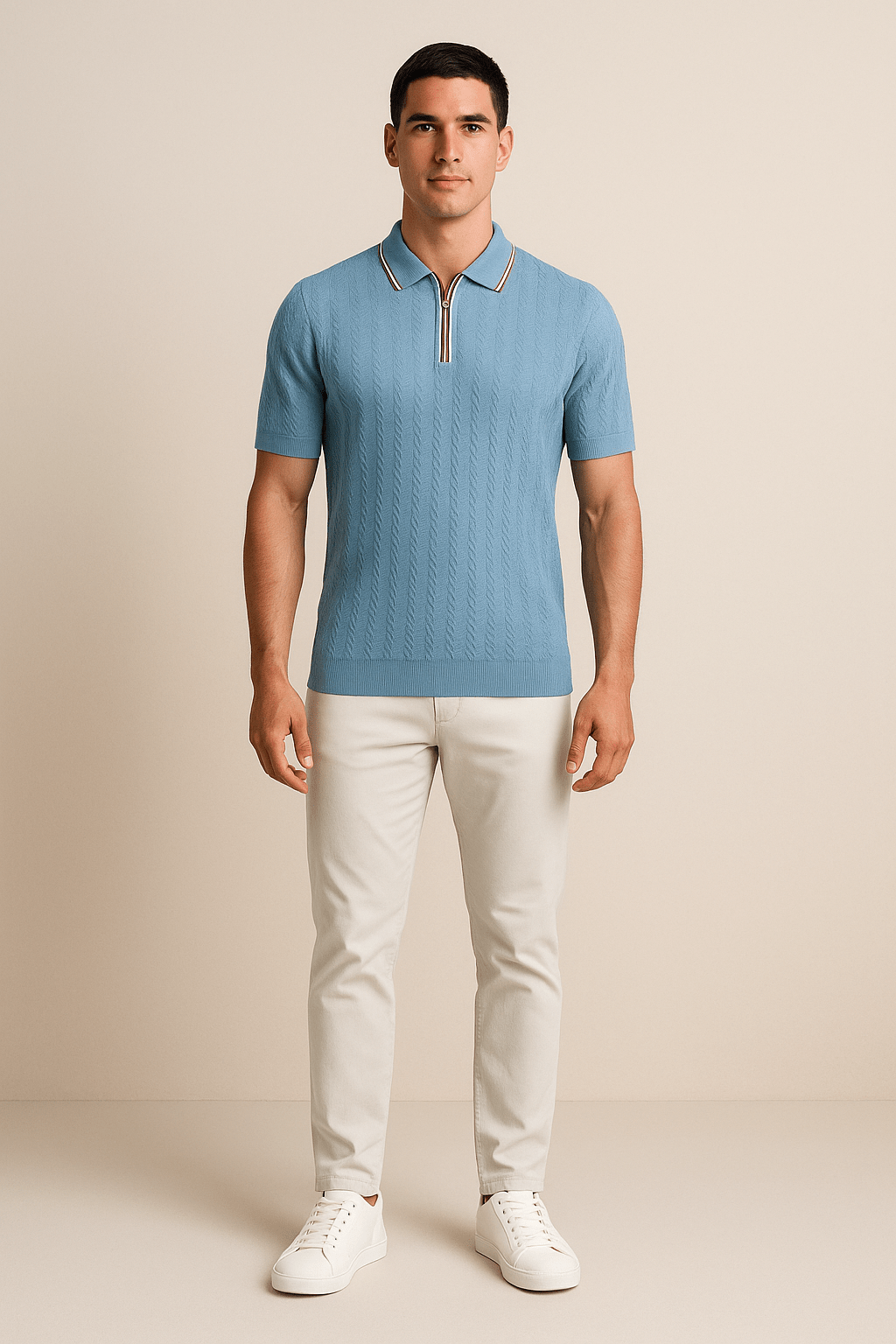 HERBERGER | Herren Strick-Poloshirt für Sommer und Büro