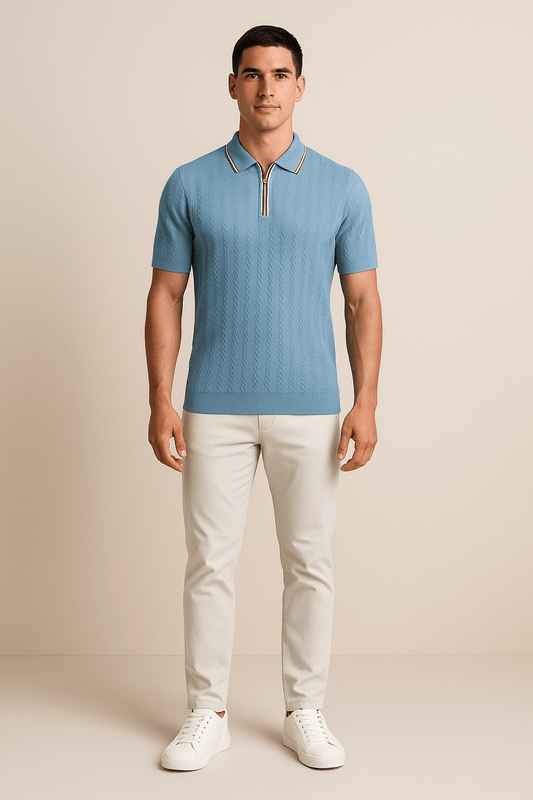 HERBERGER | Herren Strick-Poloshirt für Sommer und Büro