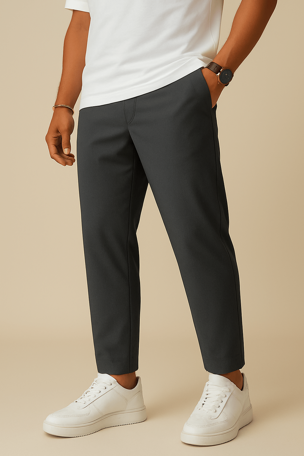 HERBERGER | Herren Hose Essential mit schmalem Bein, weichem Griff und Kordelzug