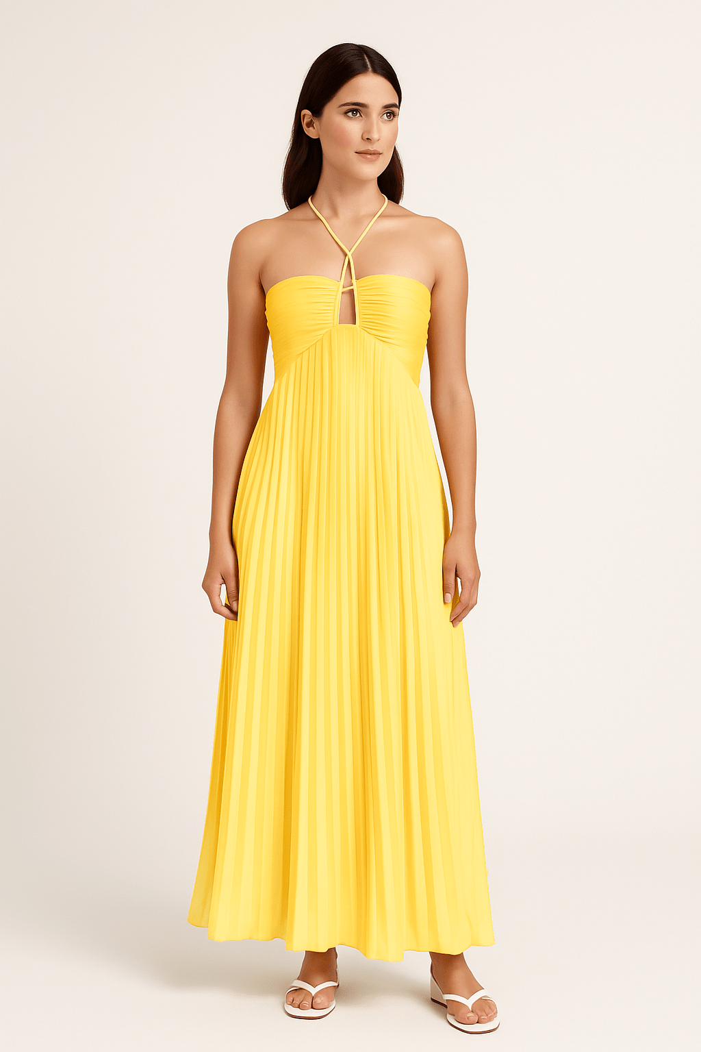 HERBERGER | Atmungsaktives Damen Haltertop mit Falten und Ausschnitt