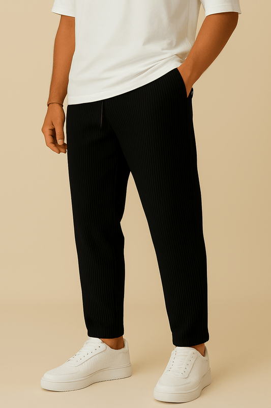 HERBERGER | Herren Hose in Rippstruktur mit lockerem Schnitt und flexiblem Bund