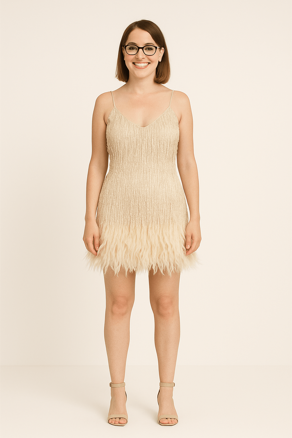 Herberger | Festliches Damen Pailletten Minikleid mit federleichtem Akzent